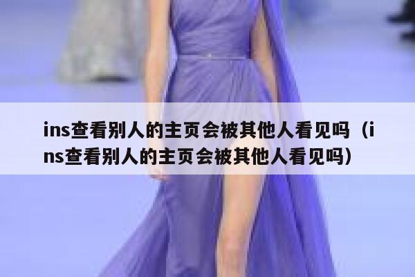 ins查看别人的主页会被其他人看见吗（ins查看别人的主页会被其他人看见吗） 第1张