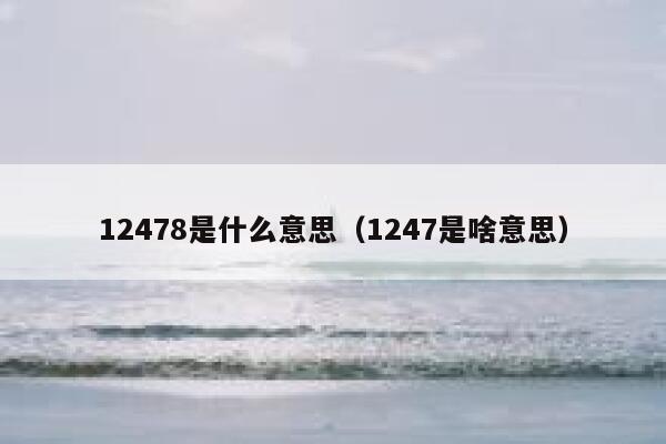 12478是什么意思（1247是啥意思） 第1张