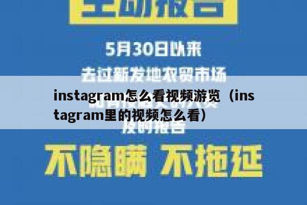 instagram怎么看视频游览（instagram里的视频怎么看） 第1张
