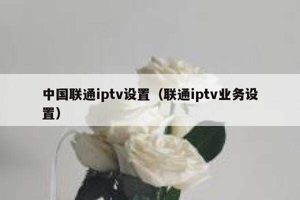 中国联通iptv设置（联通iptv业务设置） 第1张