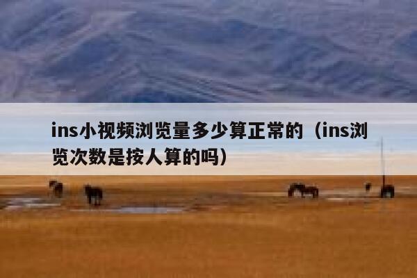 ins小视频浏览量多少算正常的（ins浏览次数是按人算的吗） 第1张