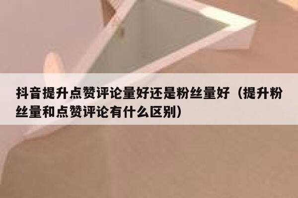 抖音提升点赞评论量好还是粉丝量好（提升粉丝量和点赞评论有什么区别） 第1张