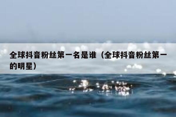 全球抖音粉丝第一名是谁（全球抖音粉丝第一的明星） 第1张
