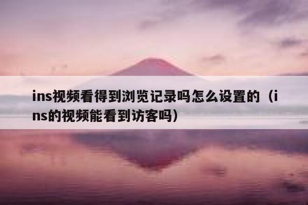 ins视频看得到浏览记录吗怎么设置的（ins的视频能看到访客吗） 第1张