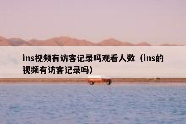 ins视频有访客记录吗观看人数（ins的视频有访客记录吗） 第1张