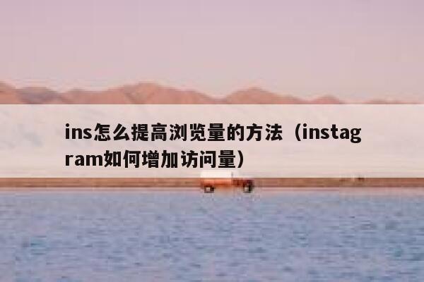 ins怎么提高浏览量的方法（instagram如何增加访问量） 第1张