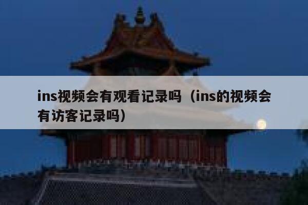 ins视频会有观看记录吗（ins的视频会有访客记录吗） 第1张