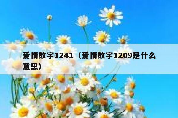 爱情数字1241（爱情数字1209是什么意思） 第1张