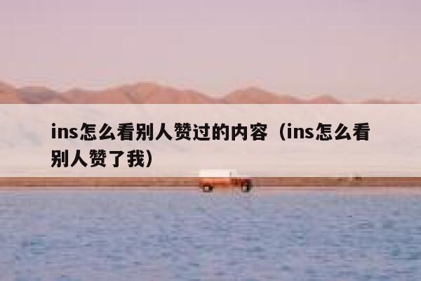 ins怎么看别人赞过的内容（ins怎么看别人赞了我） 第1张