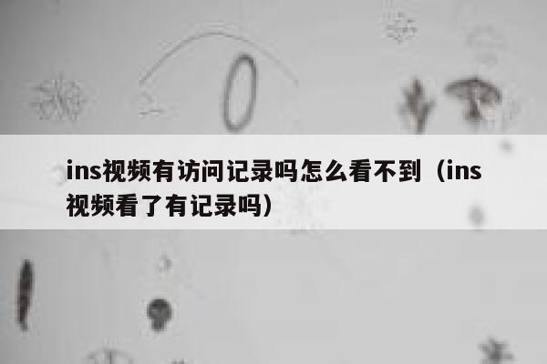 ins视频有访问记录吗怎么看不到（ins视频看了有记录吗） 第1张