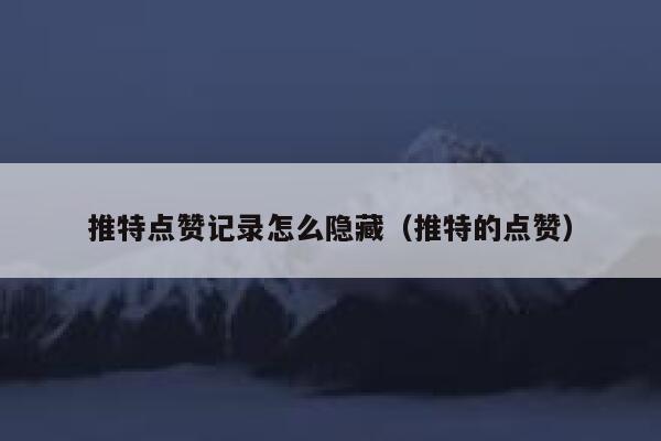 推特点赞记录怎么隐藏（推特的点赞） 第1张