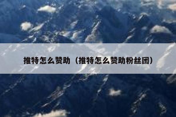 推特怎么赞助（推特怎么赞助粉丝团） 第1张