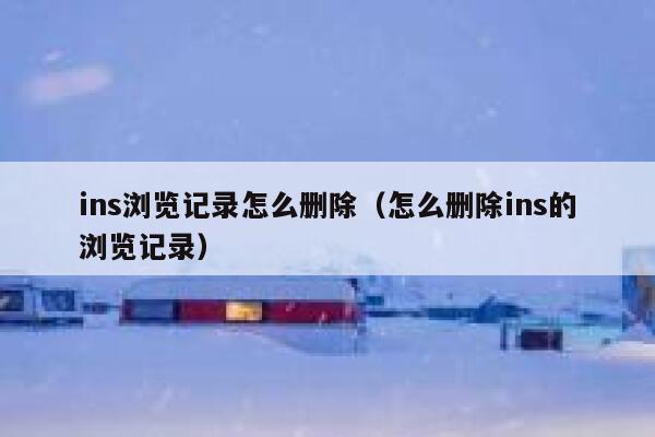 ins浏览记录怎么删除（怎么删除ins的浏览记录） 第1张