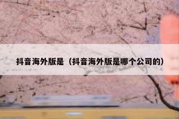 抖音海外版是（抖音海外版是哪个公司的） 第1张