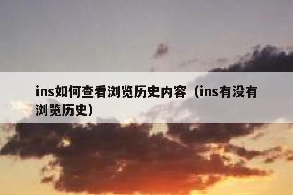 ins如何查看浏览历史内容（ins有没有浏览历史） 第1张