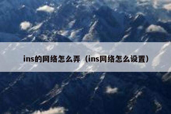 ins的网络怎么弄（ins网络怎么设置） 第1张