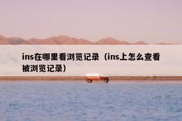 ins在哪里看浏览记录（ins上怎么查看被浏览记录） 第1张