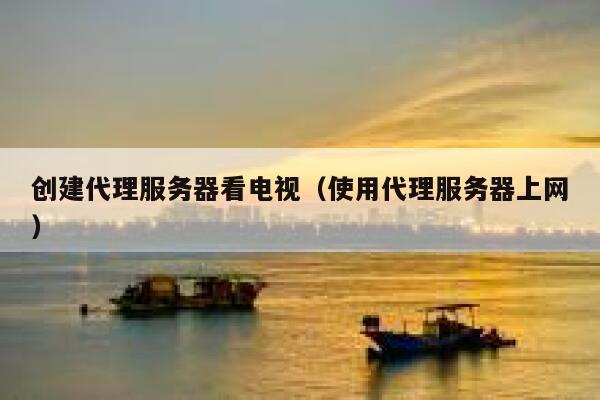 创建代理服务器看电视（使用代理服务器上网） 第1张