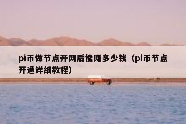 pi币做节点开网后能赚多少钱（pi币节点开通详细教程） 第1张