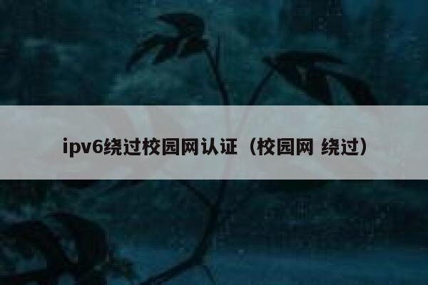 ipv6绕过校园网认证（校园网 绕过） 第1张
