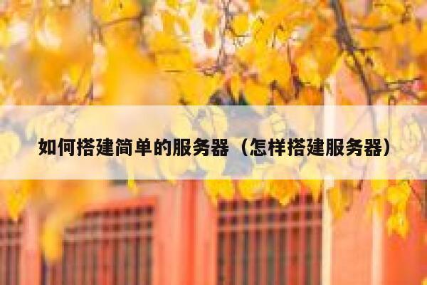 如何搭建简单的服务器(怎样搭建服务器) 第1张 如何搭建简单的服务器(怎样搭建服务器) 第1张