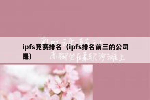 ipfs竞赛排名（ipfs排名前三的公司是） 第1张