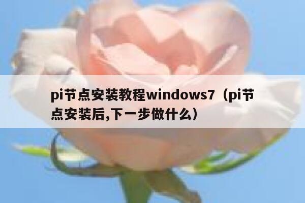 pi节点安装教程windows7（pi节点安装后,下一步做什么） 第1张