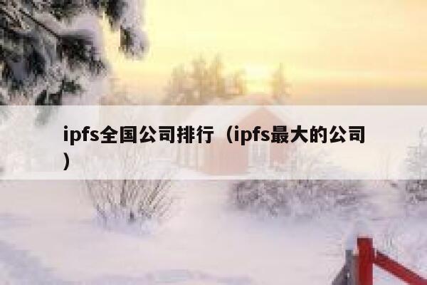ipfs全国公司排行(ipfs最大的公司) 第1张 ipfs全国公司排行(ipfs最大的公司) 第1张