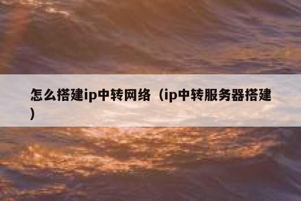 怎么搭建ip中转网络（ip中转服务器搭建） 第1张