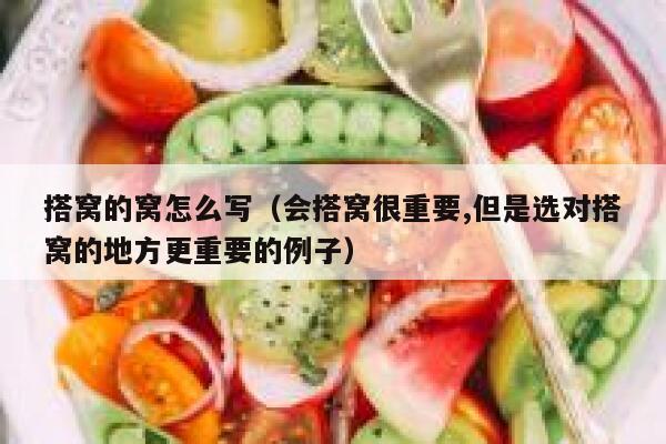 搭窝的窝怎么写（会搭窝很重要,但是选对搭窝的地方更重要的例子） 第1张