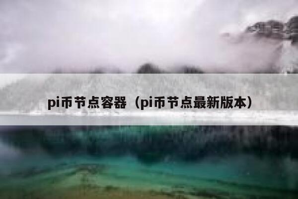 pi币节点容器（pi币节点最新版本） 第1张