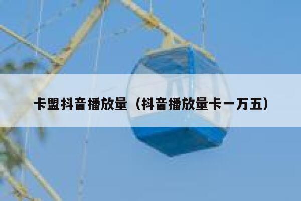 卡盟抖音播放量（抖音播放量卡一万五） 第1张
