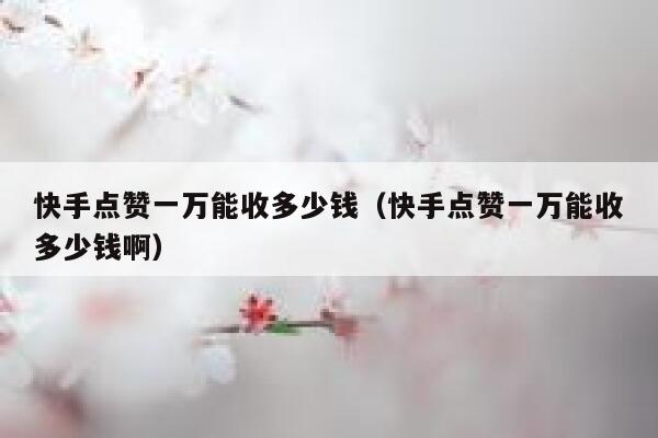 快手点赞一万能收多少钱（快手点赞一万能收多少钱啊） 第1张