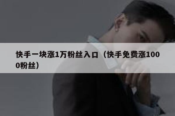 快手一块涨1万粉丝入口（快手免费涨1000粉丝） 第1张