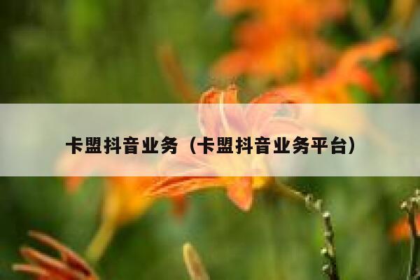 卡盟抖音业务（卡盟抖音业务平台） 第1张
