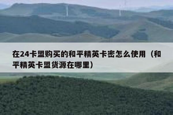 在24卡盟购买的和平精英卡密怎么使用(和平精英卡盟货源在哪里) 第1张 在24卡盟购买的和平精英卡密怎么使用(和平精英卡盟货源在哪里) 第1张