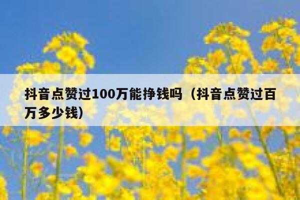 抖音点赞过100万能挣钱吗（抖音点赞过百万多少钱） 第1张