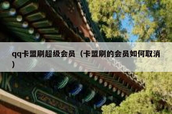 qq卡盟刷超级会员（卡盟刷的会员如何取消） 第1张