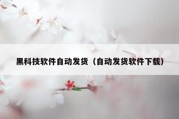 黑科技软件自动发货（自动发货软件下载） 第1张