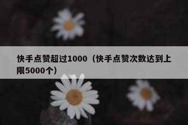 快手点赞超过1000（快手点赞次数达到上限5000个） 第1张