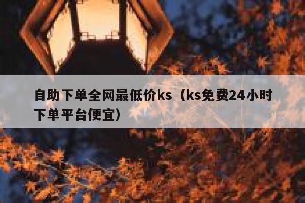 自助下单全网最低价ks（ks免费24小时下单平台便宜） 第1张