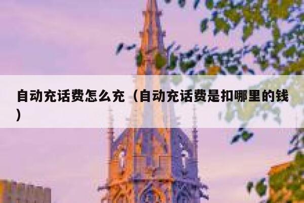 自动充话费怎么充(自动充话费是扣哪里的钱) 第1张 自动充话费怎么充(自动充话费是扣哪里的钱) 第1张