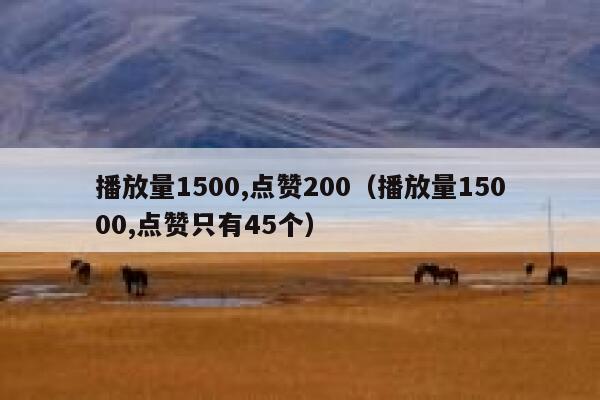 播放量1500,点赞200(播放量15000,点赞只有45个) 第1张 播放量1500,点赞200(播放量15000,点赞只有45个) 第1张