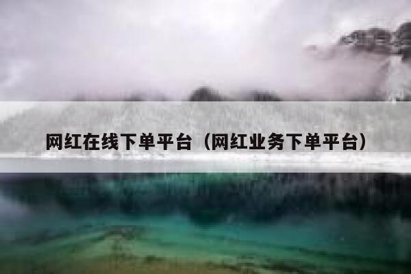 网红在线下单平台（网红业务下单平台） 第1张