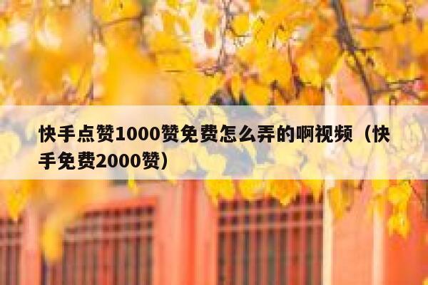 快手点赞1000赞免费怎么弄的啊视频(快手免费2000赞) 第1张 快手点赞1000赞免费怎么弄的啊视频(快手免费2000赞) 第1张