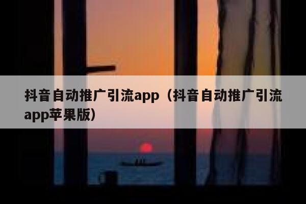 抖音自动推广引流app（抖音自动推广引流app苹果版） 第1张