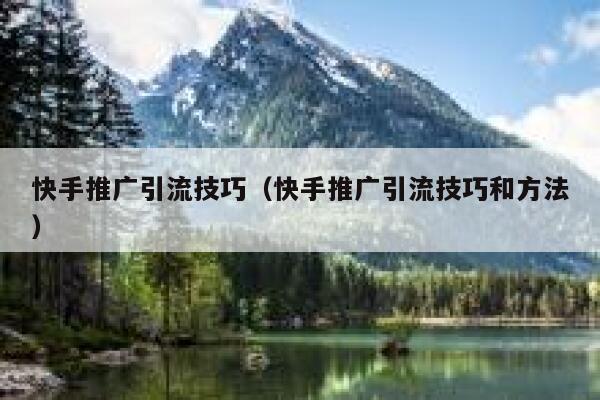 快手推广引流技巧（快手推广引流技巧和方法） 第1张