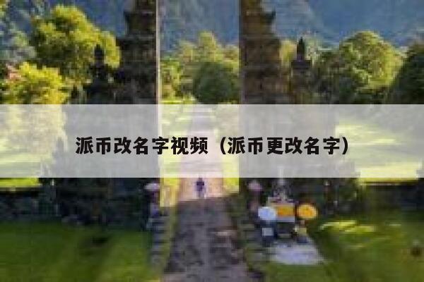 派币改名字视频（派币更改名字） 第1张