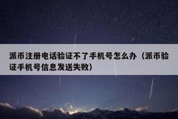 派币注册电话验证不了手机号怎么办（派币验证手机号信息发送失败） 第1张