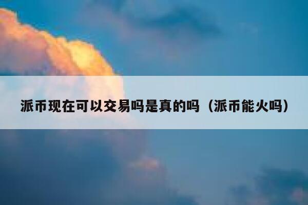 派币现在可以交易吗是真的吗（派币能火吗） 第1张
